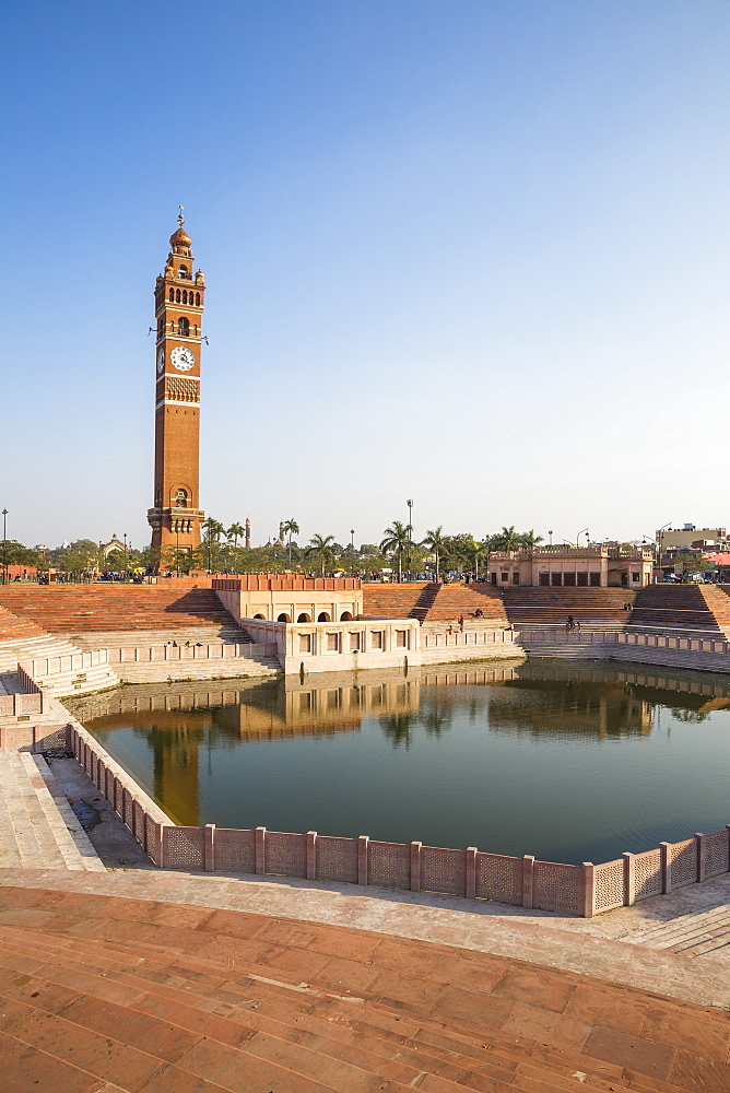 Hussainabad pond and Clock Tower, Lucknow, Uttar Pradesh, India, Asia