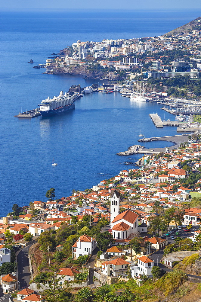 View of Sao Goncalo Church and harbour, Funchal, Madeira, Portugal, Atlantic, Europe