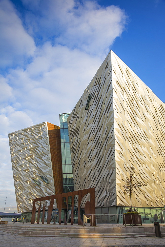 View of the Titanic Belfast Museum, Belfast, Ulster, Northern Ireland, United Kingdom, Europe