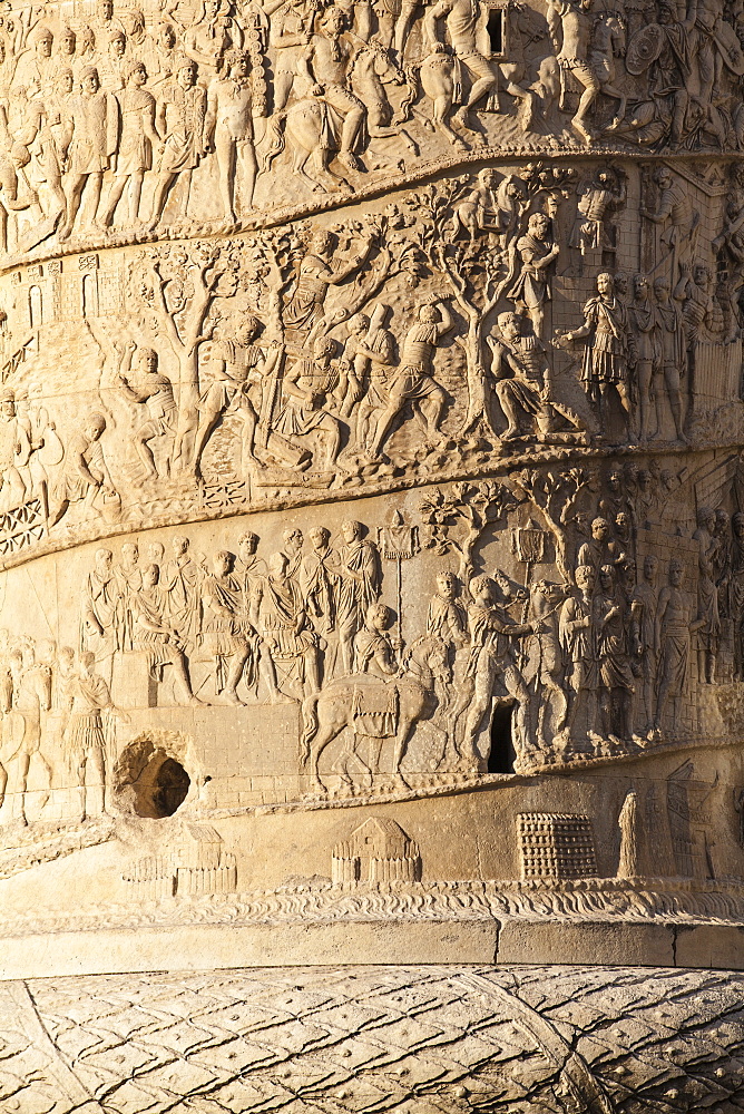 Detail of Trajan's Column, Rome, Lazio, Italy, Europe