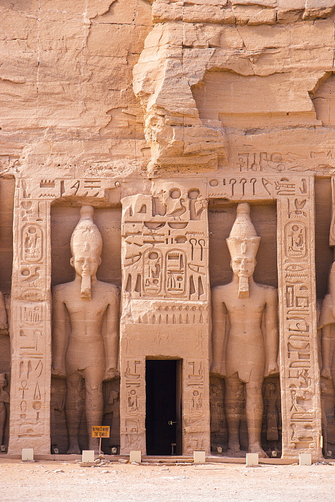 The small temple, dedicated to Nefertari and adorned with statues of the King and Queen, Abu Simbel, UNESCO World Heritage Site, Egypt, North Africa, Africa