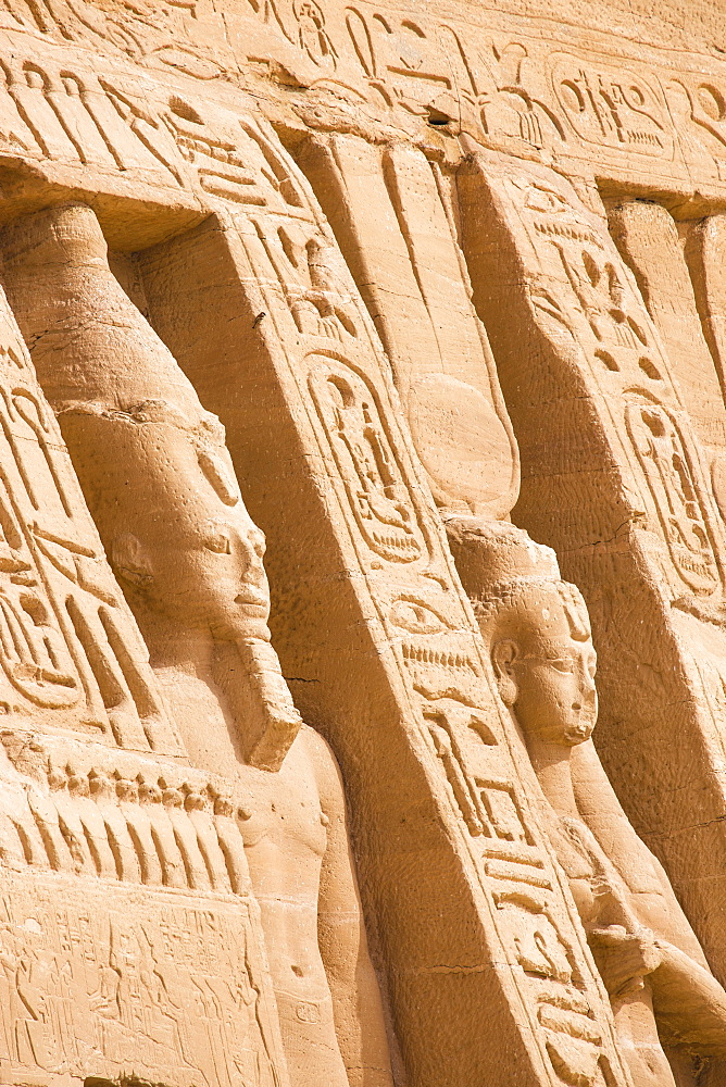 The small temple, dedicated to Nefertari and adorned with statues of the King and Queen, Abu Simbel, UNESCO World Heritage Site, Egypt, North Africa, Africa