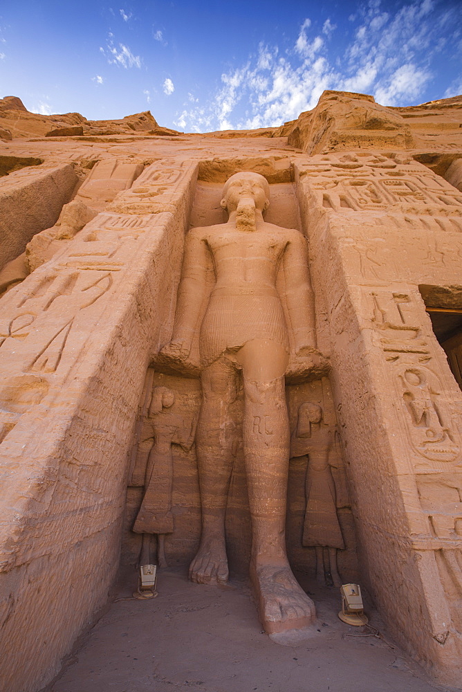 The small temple, dedicated to Nefertari and adorned with statues of the King and Queen, Abu Simbel, UNESCO World Heritage Site, Egypt, North Africa, Africa