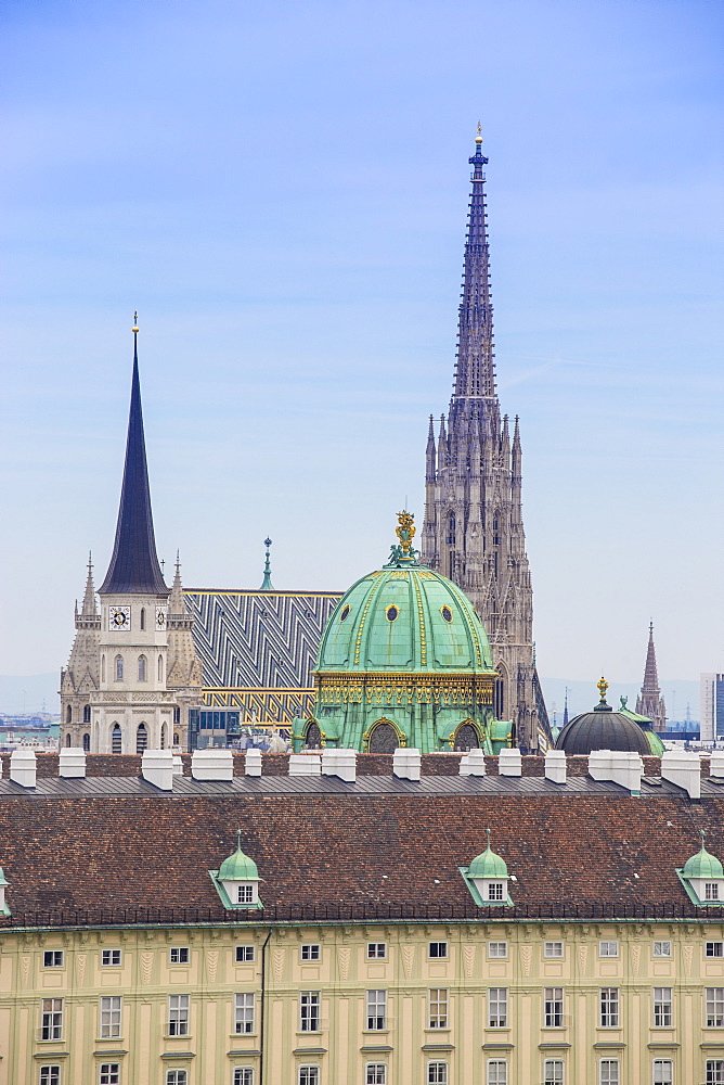 View of city skyline, Vienna, Austria, Europe