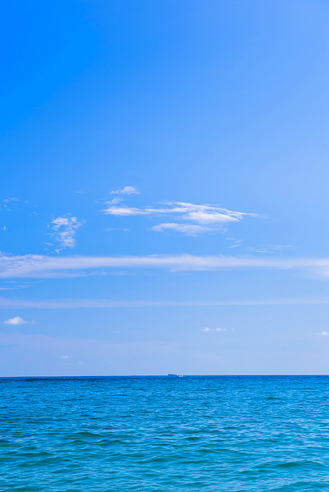 Sea and sky at Unawatuna Beach on the South Coast of Sri Lanka, Asia