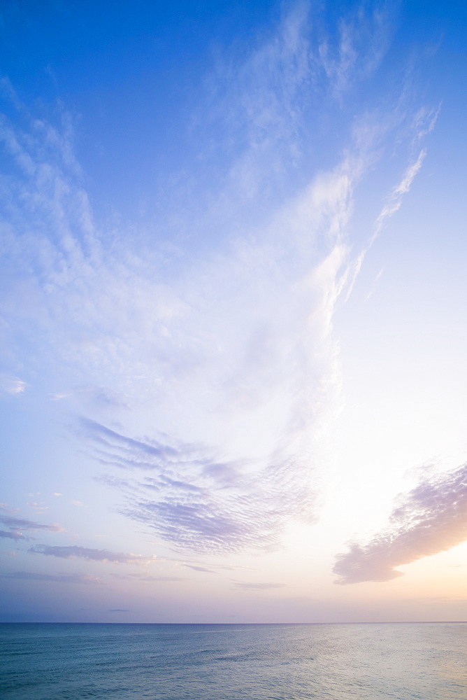 Sunset in Sicily, seen from Scala dei Turchi cliffs, Realmonte, Agrigento, Sicily, Italy, Mediterranean, Europe 