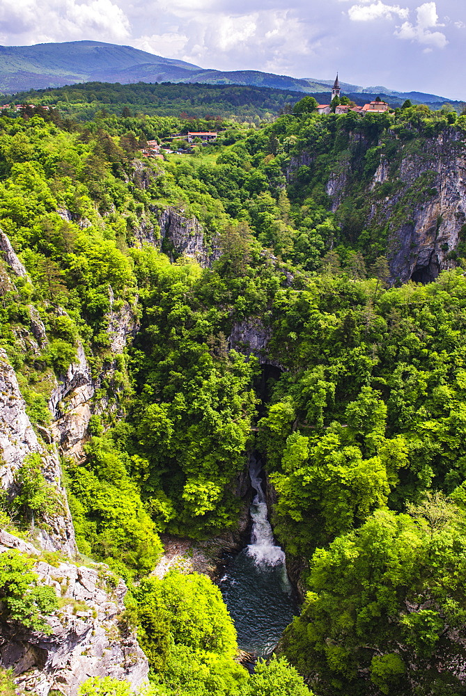 Velika Dolina (Big Valley), a town above the Skocjan Caves, in the Karst Region (Kras Region) of Slovenia, Europe