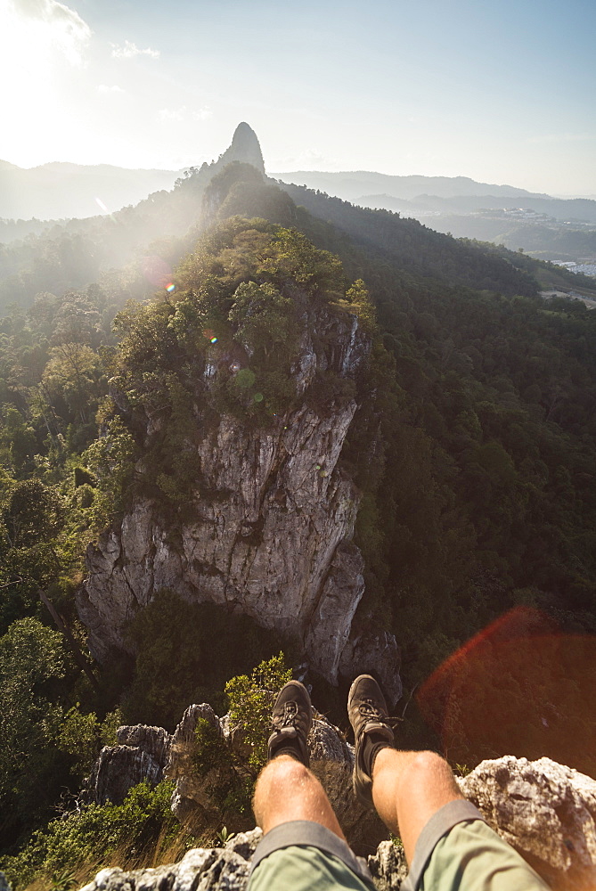 At the top of Bukit Tabur Mountain at sunrise, Kuala Lumpur, Malaysia, Southeast Asia, Asia