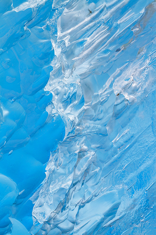 Glacial iceberg detail from ice calved off the Sawyer Glacier in Tracy Arm, Southeast Alaska, USA, Pacific Ocean.