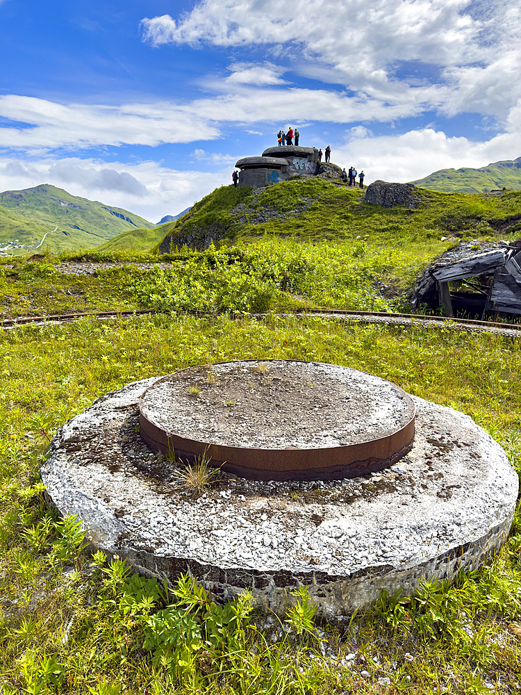 Remains of World War II gun emplacement left abandoned in Dutch Harbor, Unalaska, Alaska.