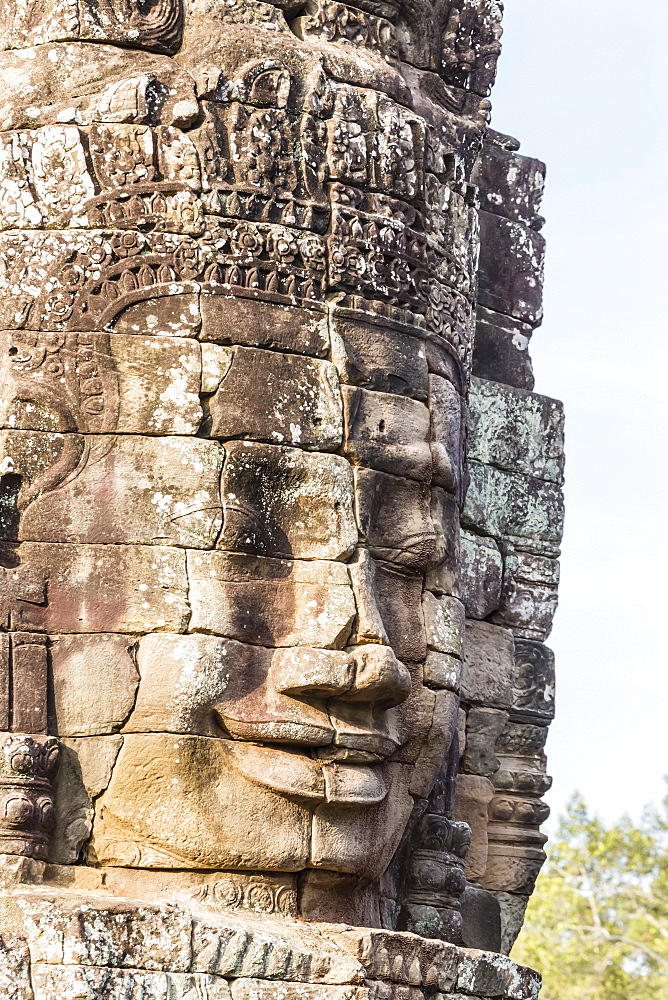 Face towers in Bayon Temple in Angkor Thom, Angkor, UNESCO World Heritage Site, Siem Reap Province, Cambodia, Indochina, Southeast Asia, Asia 