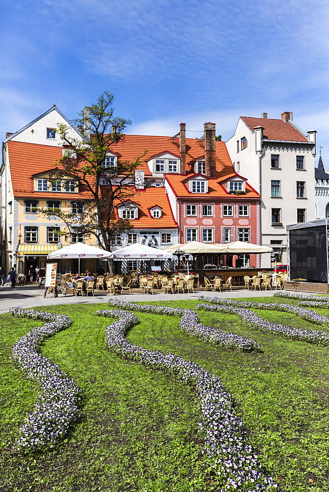 Beautiful gardens in downtown home, Riga, Latvia, Europe