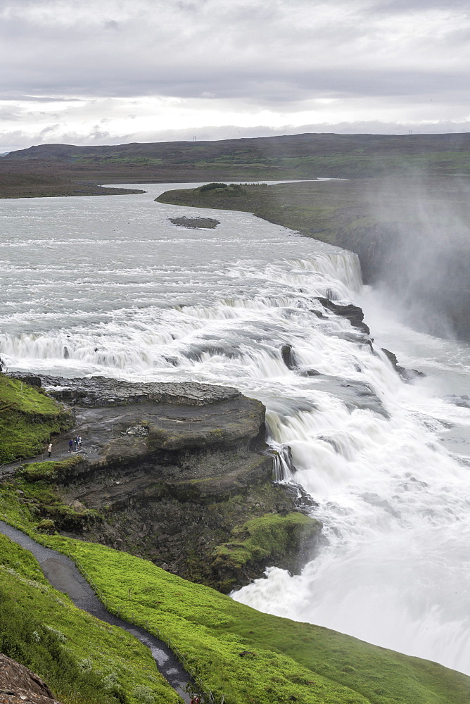 View of Gullfoss (Golden waterfall) on the Hvita River, Iceland, Polar Regions