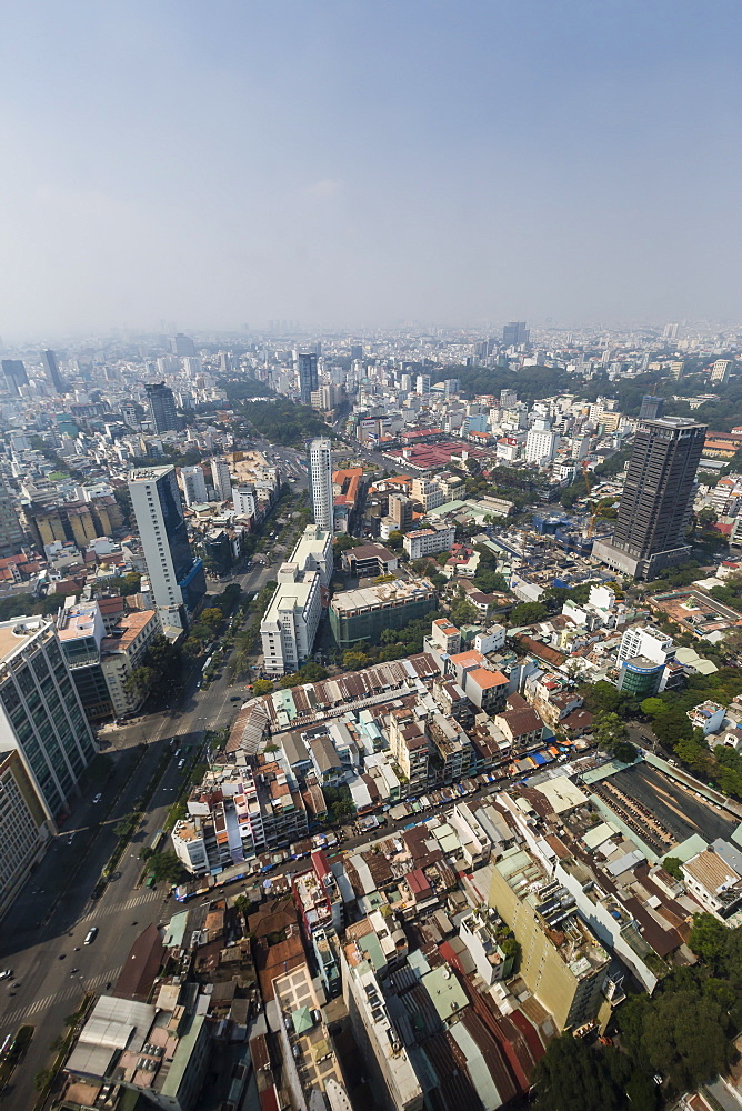 Aerial view of the city of Ho Chi Minh City (Saigon), from the Bitexco Financial Tower, Vietnam, Indochina, Southeast Asia, Asia