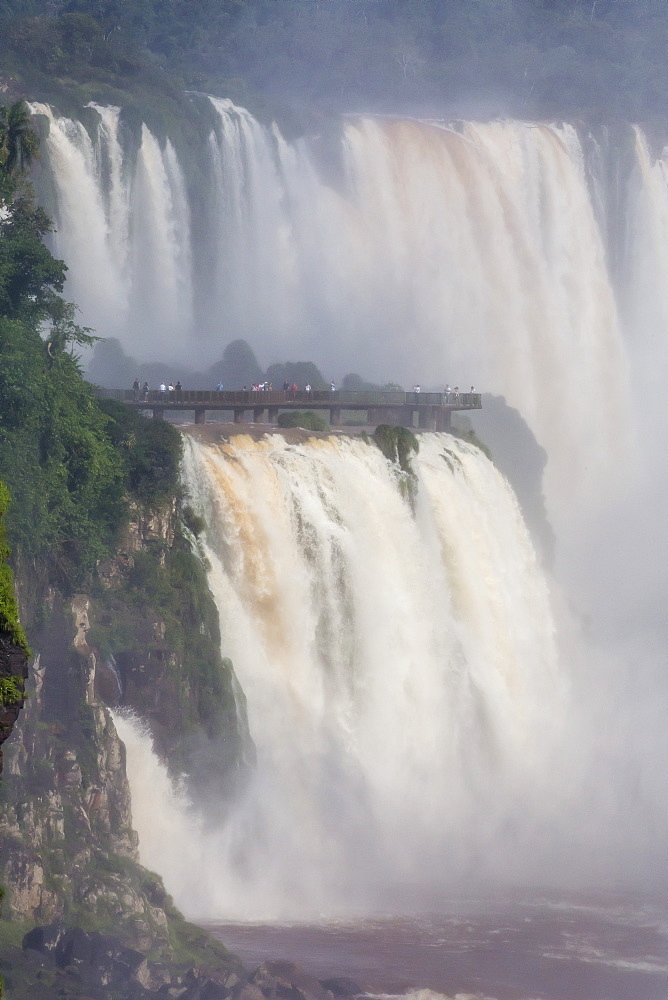 A view from the upper trail, Iguazu Falls National Park, UNESCO World Heritage Site, Misiones, Argentina, South America