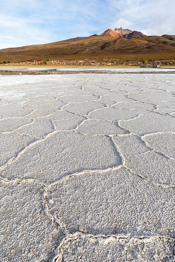 The salt flats near Coqueza, a small town near the Thunupa Volcano, Salar de Uyuni, Daniel Campos Province, Bolivia, South America