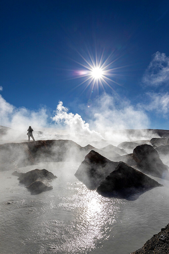 Geysers at Banos Termales in the Eduardo Avaroa Andean Fauna National Reserve, Potosi Department, Bolivia, South America