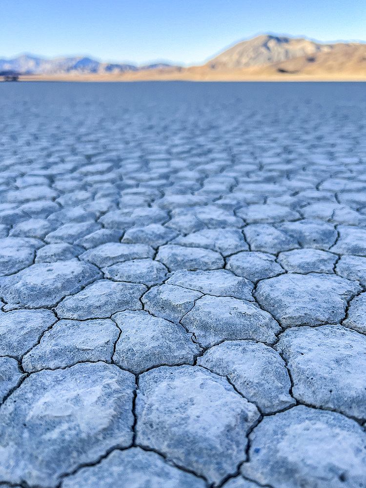 The Racetrack, a playa or dried up lakebed, in Death Valley National Park, California, United States of America, North America