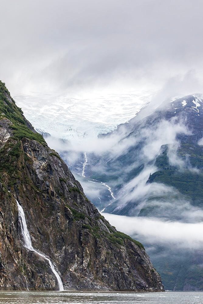 A waterfall near Sawyer Glacier in Tracy Arm-Fords Terror Wilderness, Southeast Alaska, United States of America.