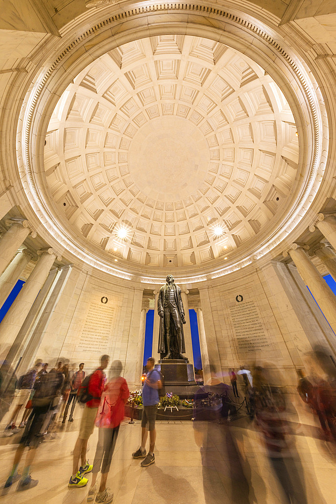 A view of the from inside the Thomas Jefferson Memorial in West Potomac Park, Washington, D.C.