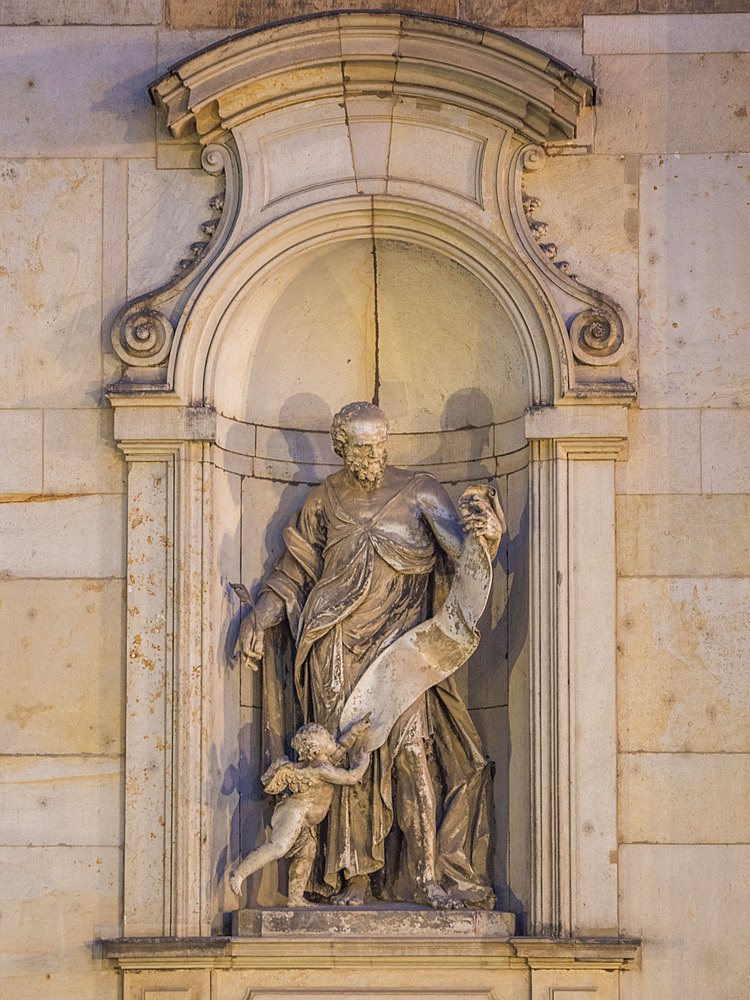 Detail of The Dresden Frauenkirche (Church of Our Lady),a Lutheran Church reconstructed between 1994 and 2005, Dresden, Saxony, Germany, Europe