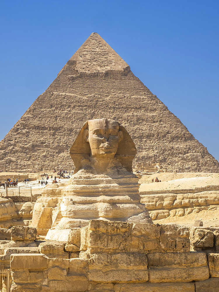 The Great Sphinx of Giza, a limestone statue of a reclining sphinx, UNESCO World Heritage Site, Giza Plateau, West Bank of the Nile, Cairo, Egypt, North Africa, Africa