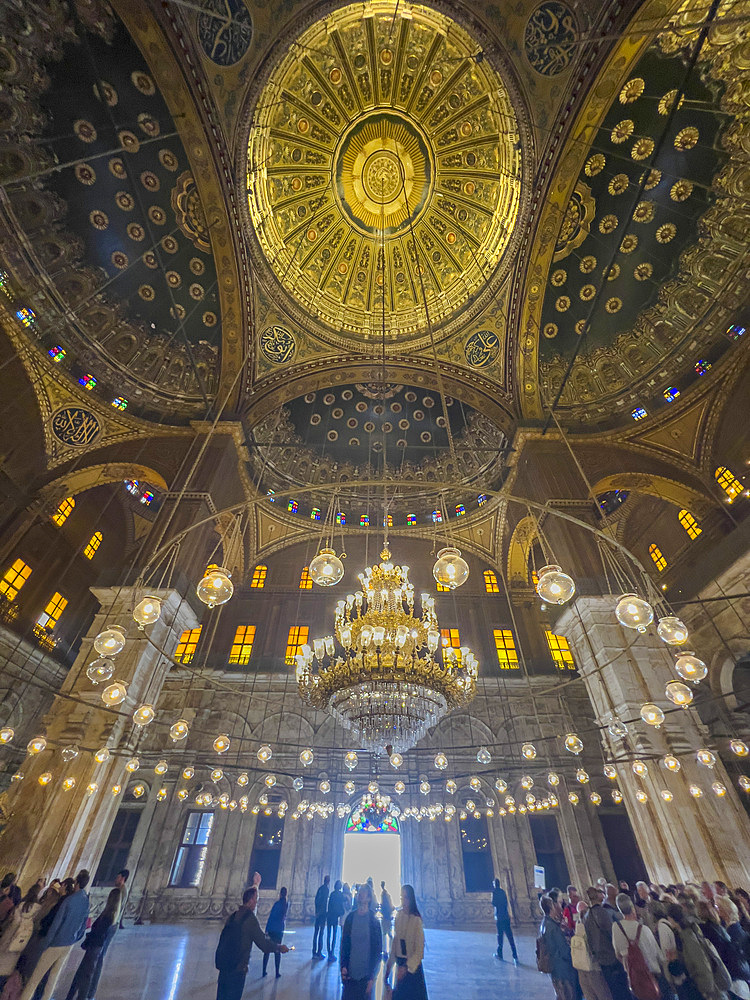 The Ottoman-era Muhammad Ali Mosque, completed in 1848, overlooking Cairo from atop the Citadel, Cairo, Egypt, North Africa, Africa