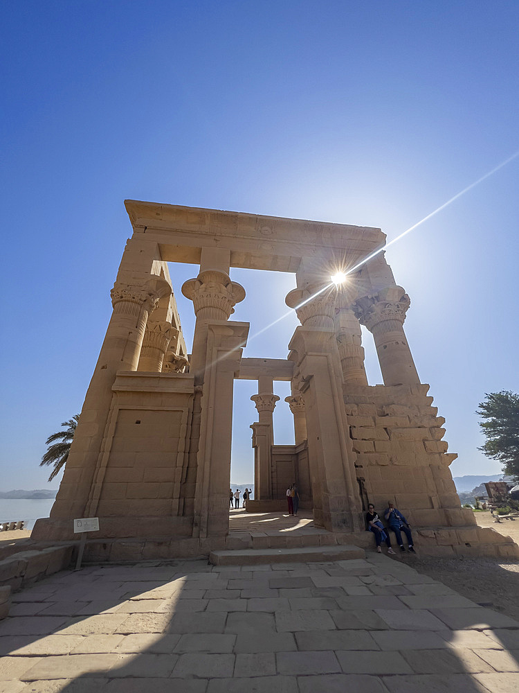 The Philae temple complex, The Temple of Isis, UNESCO World Heritage Site, currently on the island of Agilkia, Egypt, North Africa, Africa