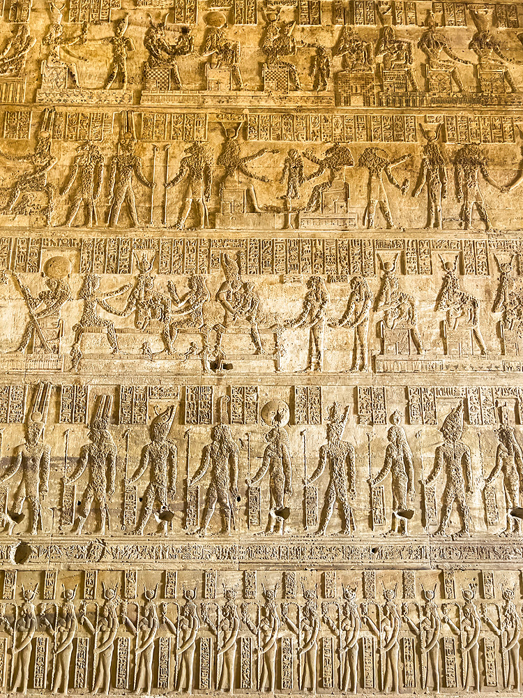 Interior of the Roman mammisi, dating to the reigns of Trajan and Marcus Aurelius, Dendera Temple complex, Dendera, Egypt, North Africa, Africa