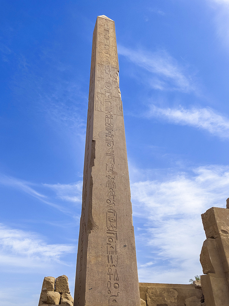 Obelisk of Thutmosis I, Karnak Temple Complex, comprises a vast mix of temples, pylons, and chapels, UNESCO World Heritage Site, near Luxor, Thebes, Egypt, North Africa, Africa