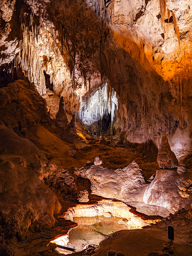 Inside the Big Room at Carlsbad Caverns National Park, UNESCO World Heritage Site, located in the Guadalupe Mountains, New Mexico, United States of America, North America