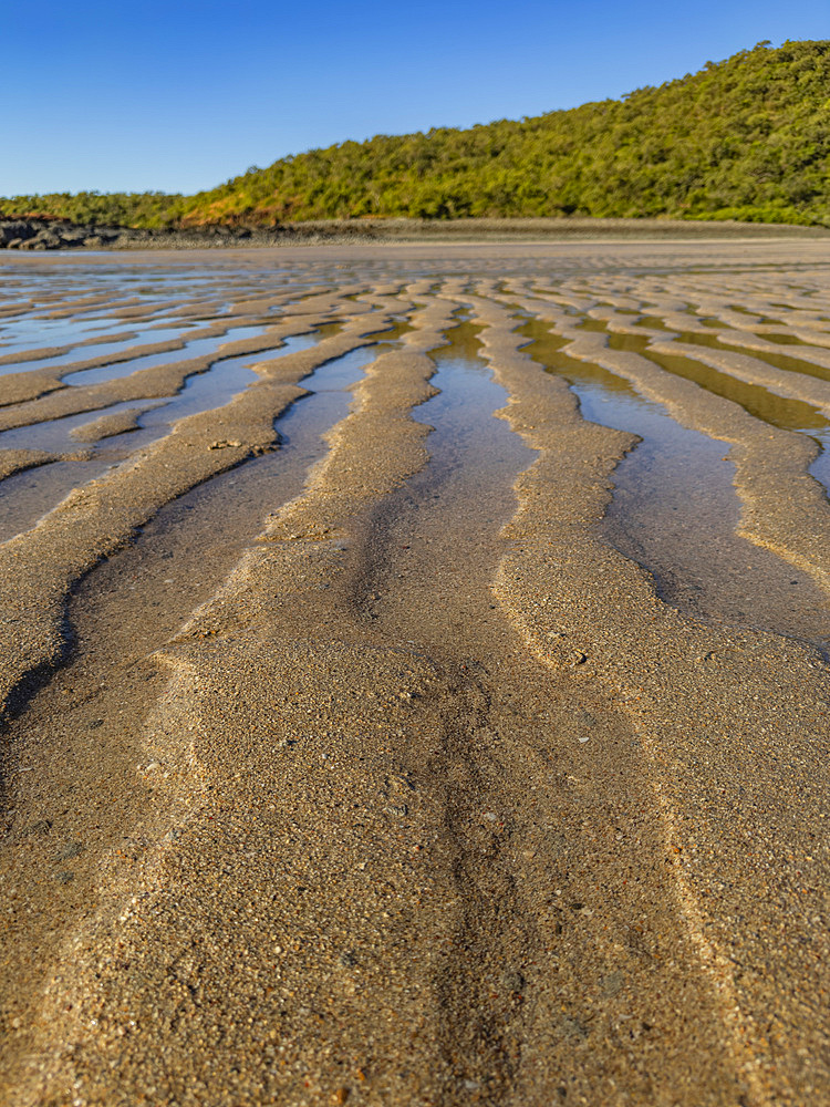 Rills formed in the sandy beach at low tide as found on Bigge Island, Kimberley, Western Australia, Australia, Pacific