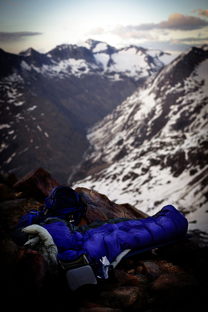 Bivouac, near Saykogel (3355 m), Ötztal Alps, Tyrol, Austria