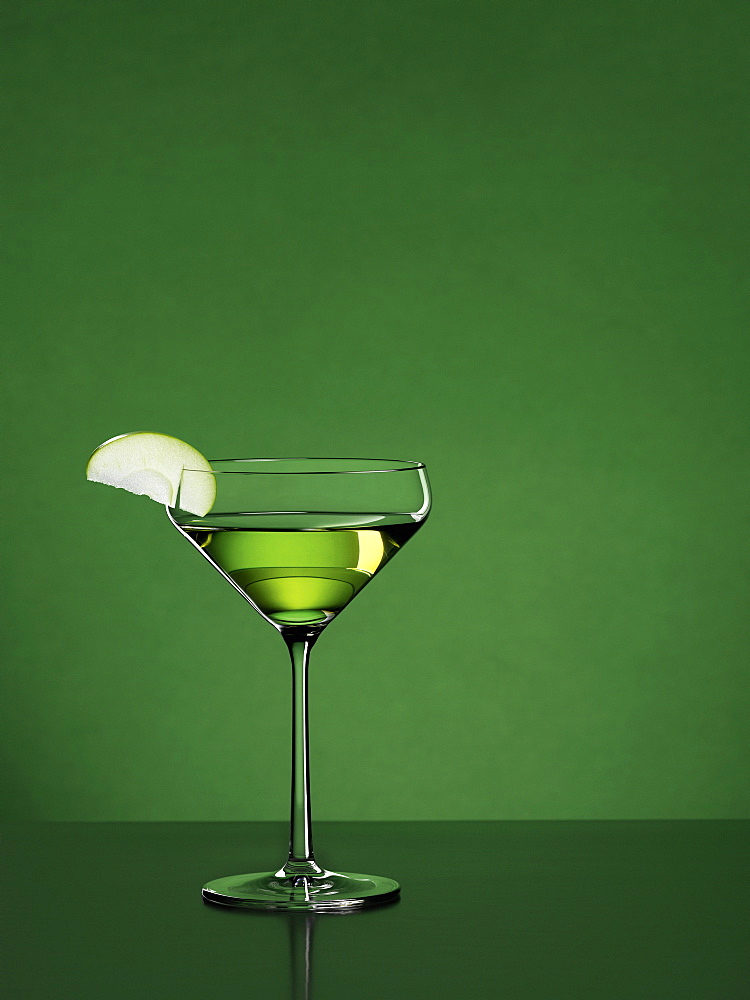 Appletini cocktail with green background, Cocktail, Drink