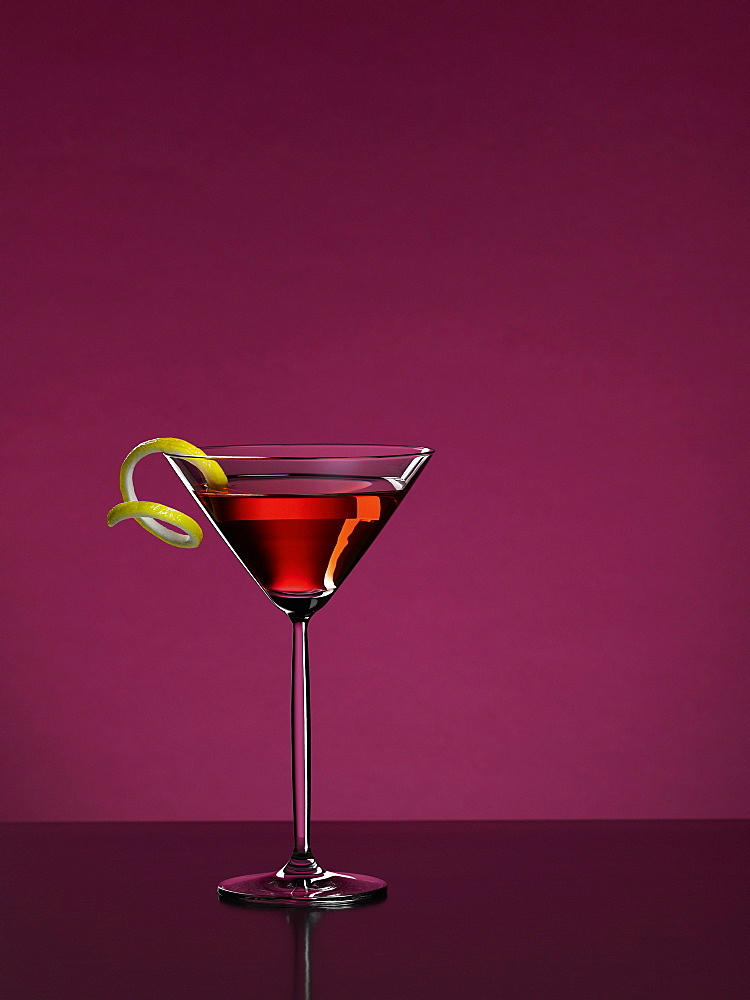 Cosmopolitan cocktail with a purple background, Cocktail, Drink