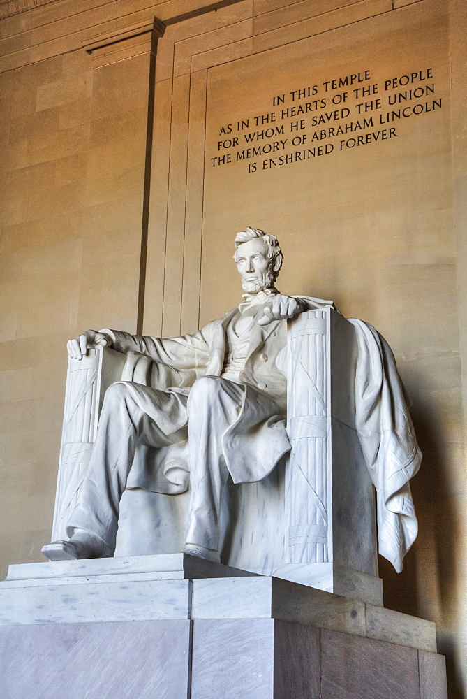 Statue of Abraham Lincoln, Lincoln Memorial, Washington D.C., United States of America