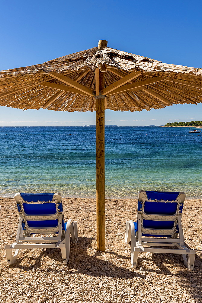 Famous, beautiful Mala Raduca beach, Primosten, Croatia