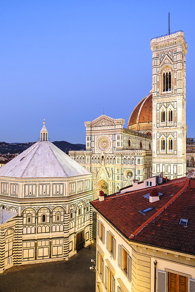 Florence Cathedral, Giotto's Campanile, Baptistry of St. John, Brunelleschi's Dome, Florence, Tuscany, Italy