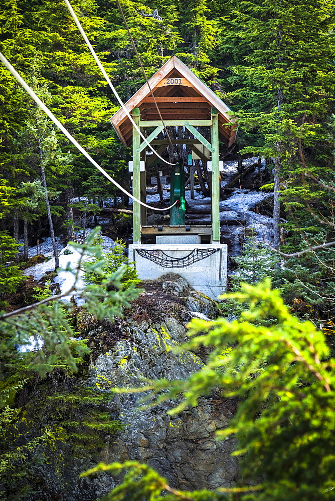 A hand tram over Winner Creek near Girdwood, Kenai National Forest, South-central Alaska, Girdwood, Alaska, United States of America