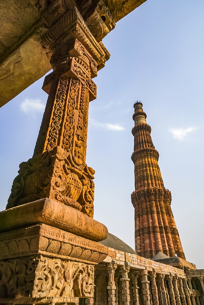 The historic sight called Qutub Minar, Delhi, India