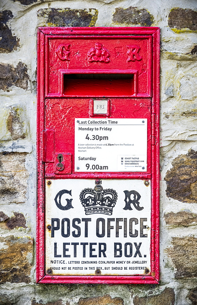 Georgian Post Office red letter box; Allenheads, Northumberland, England