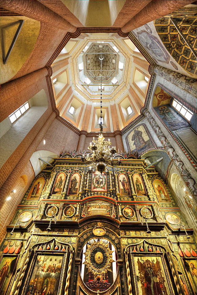 St Basil's Cathedral, interior view of altar and dome; Moscow, Russia