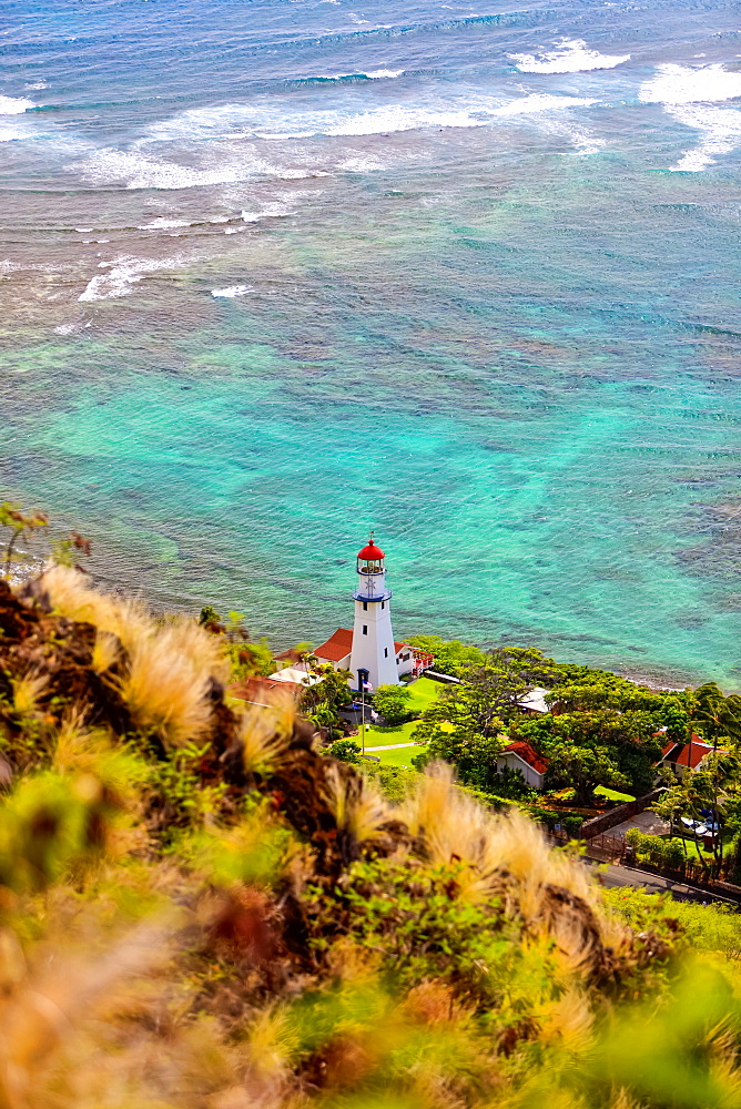 Lighthouse along the coast of Oahu; Oahu, Hawaii, United States of America