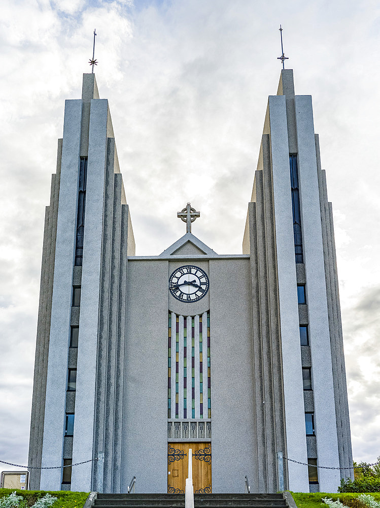 Church of Akureyri, a prominent Lutheran church in Northern Iceland; Akureyri, Northeastern Region, Iceland