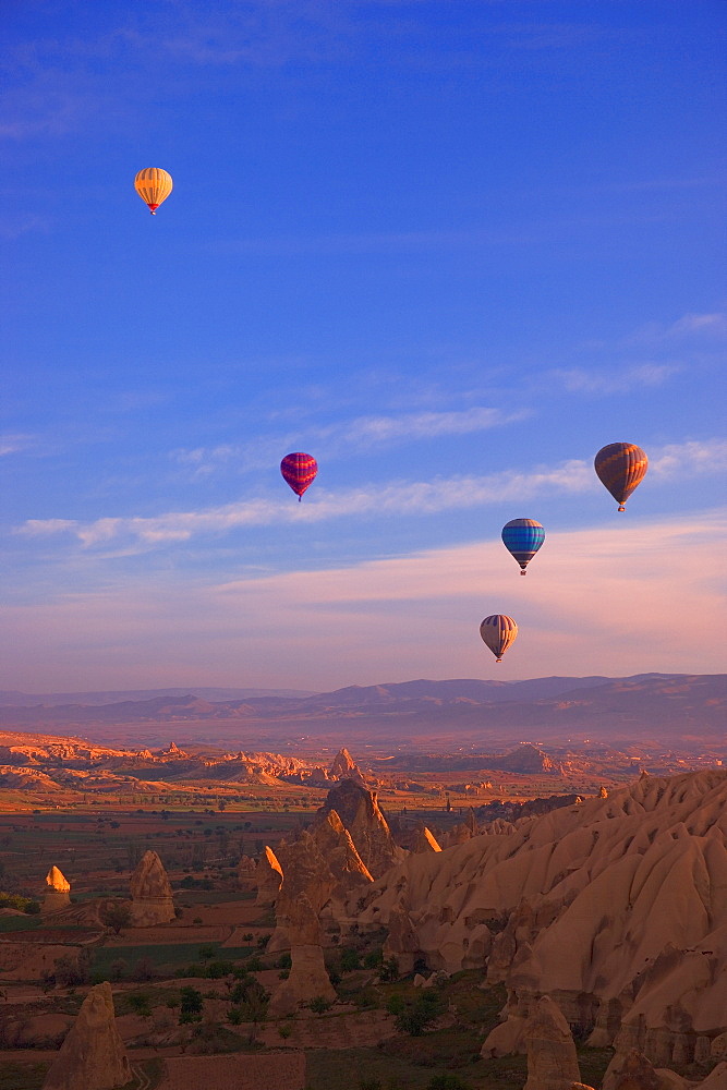 Hot Air Balloons, Goreme Valley, Cappadocia, Anatolia, Turkey