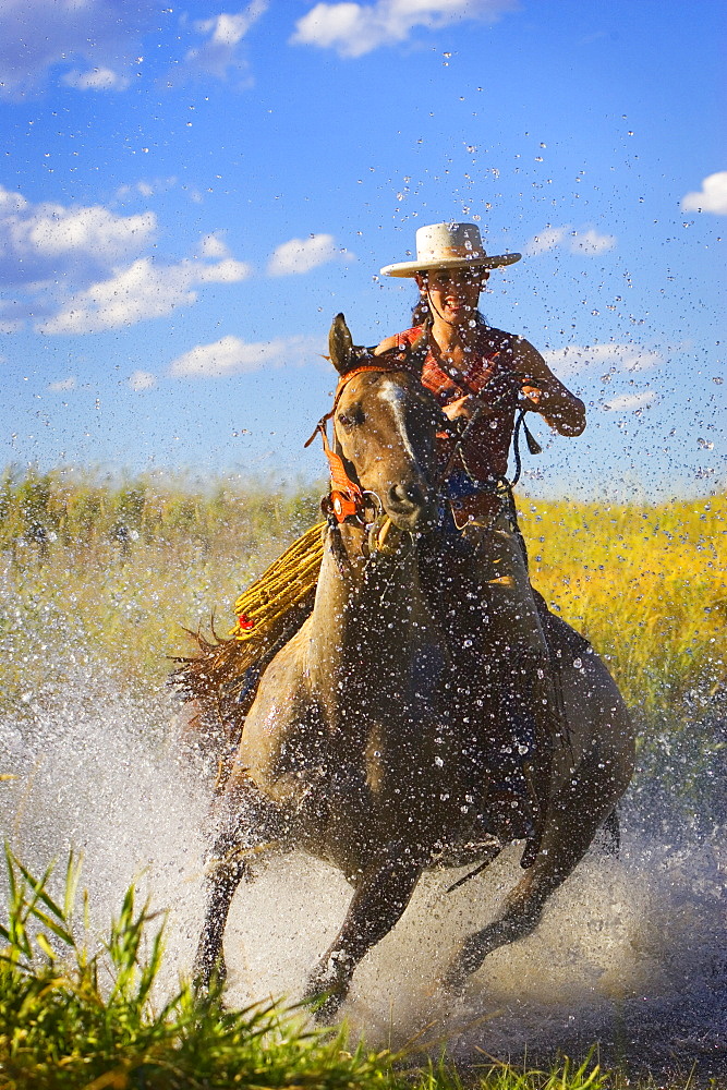 Woman Riding A Horse