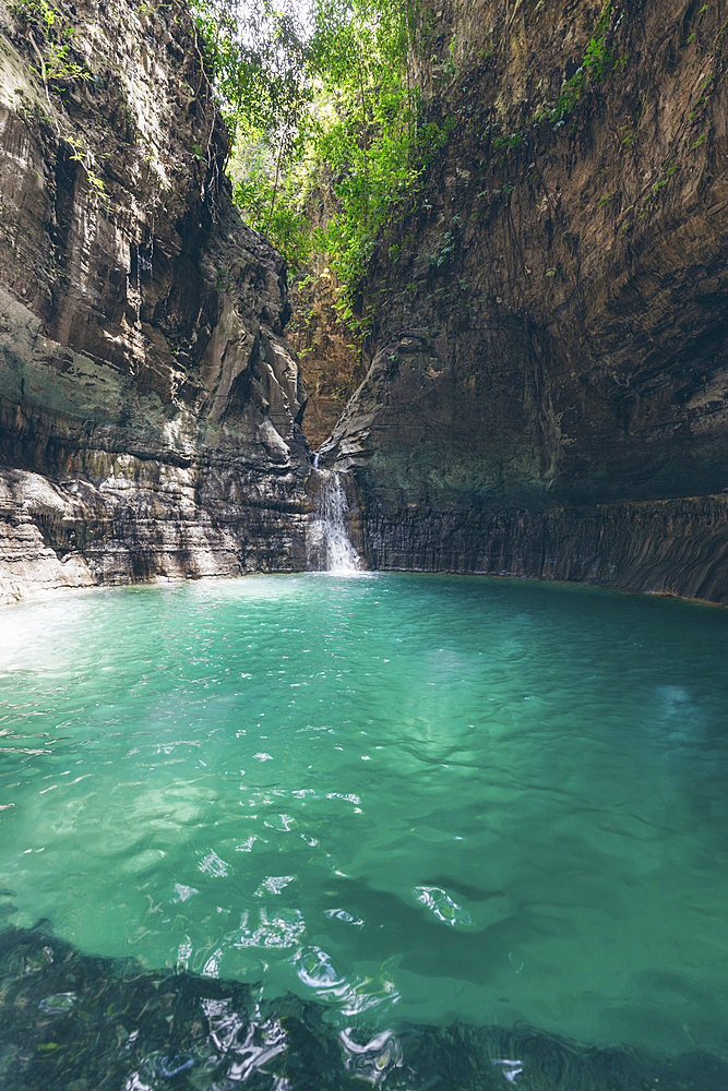 Stunning lagoon and waterfall at Air Terjun Wai Marang on the island of East Nusa Tenggara, Indonesia, Ngaru Kanoru, Umalulu, East Sumba Regency, East Nusa Tenggara, Indonesia