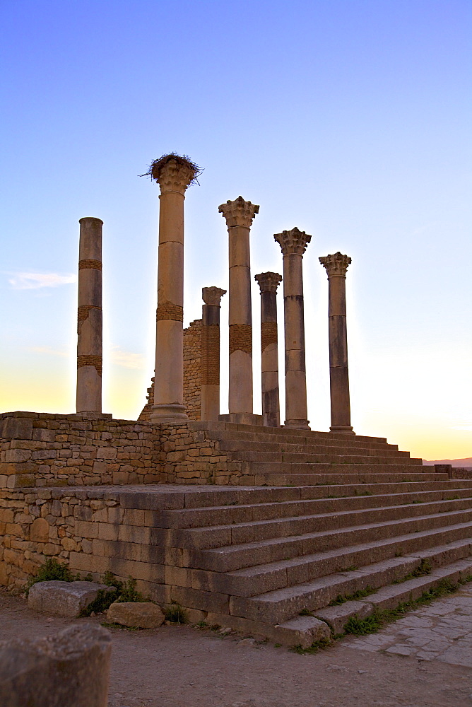 Excavated Roman City, Volubilis, UNESCO World Heritage Site, Morocco, North Africa, Africa