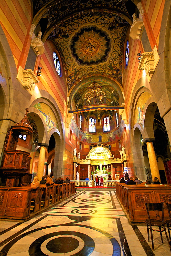 Interior of the Jesuit Basilica, Krakow (Cracow), Poland, Europe