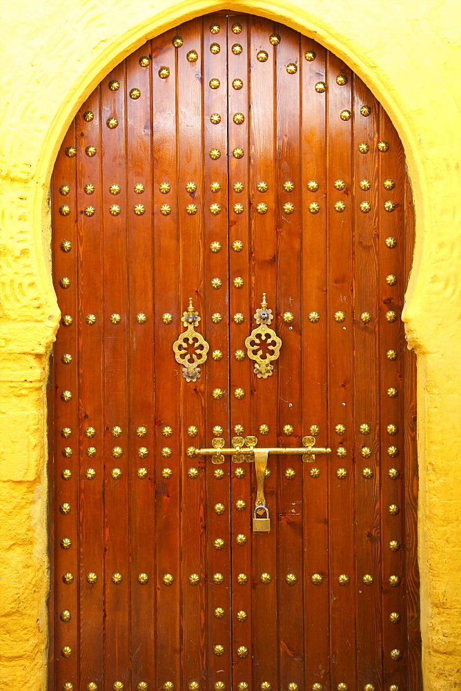 Traditional Moroccan decorative door, Rabat, Morocco, North Africa, Africa